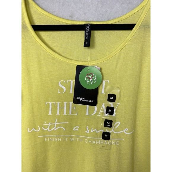 Jean Pascale women yellow New sleeveless shirt top blouse size EU M, - Picture 2 of 6